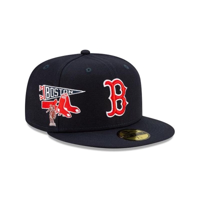 Boston Red Sox Gorra | New Era MLB City Patch 59fifty Fitted Cap Mexico - Azules